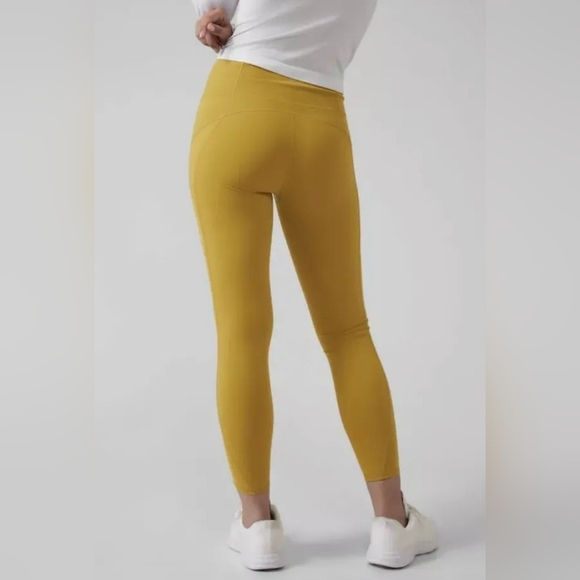 Athleta Pants - EUC Athleta Mustard Yellow High-Rise Leggings Size S